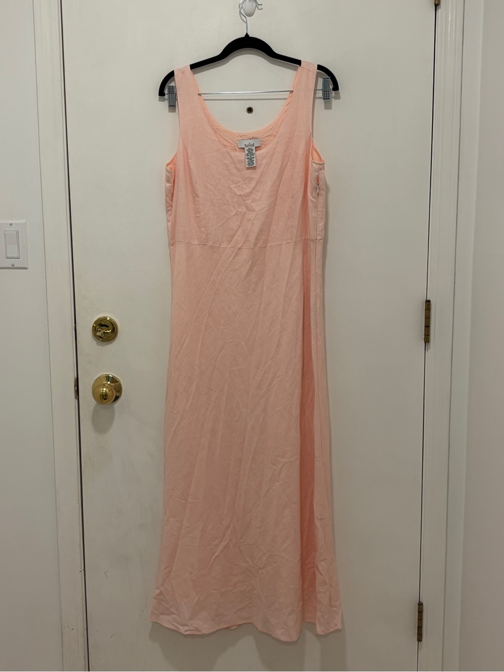 Rosanna 100% Linen Maxi Dress in Peach